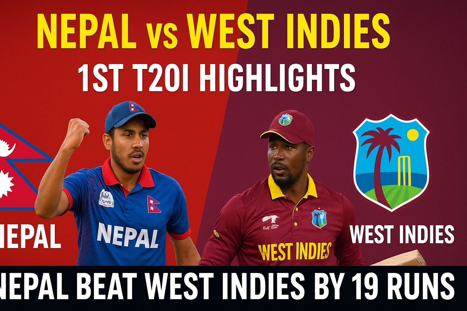 Thrilling Nepal vs West Indies 1st T20I Highlights