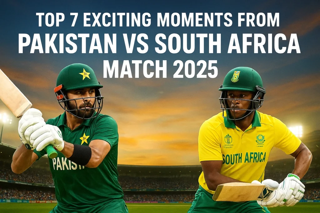 Top 7 Exciting Moments from Pakistan vs South Africa Match 2025