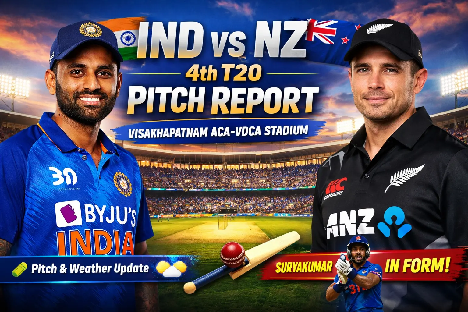 IND vs NZ 4th T20 Pitch Report Match Preview