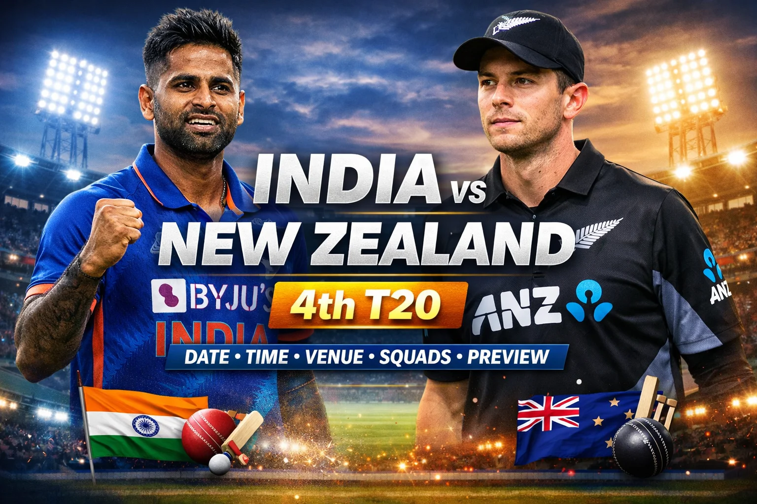 Dominant Showdown with Confidence: India vs New Zealand 4th T20 Full Match Preview