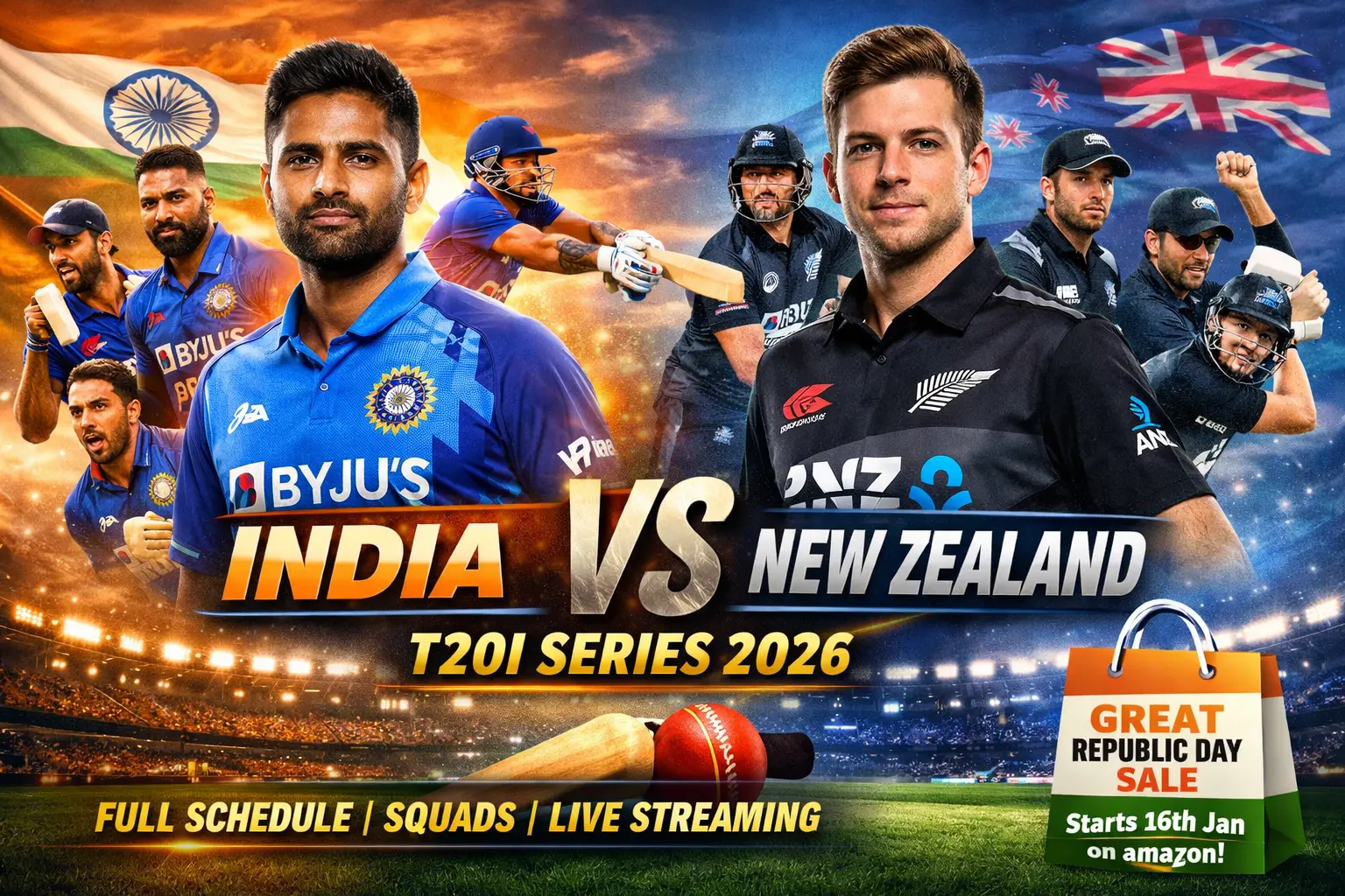 शानदार India vs New Zealand T20I Series 2026: पूरा Schedule, Squads, Timings और Live Streaming