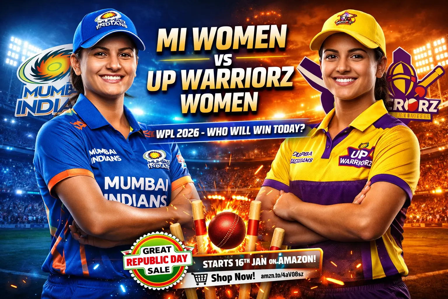 रोमांचक मुकाबला: MI Women vs UP Warriorz Women – WPL 2026 में आज कौन जीतेगा?