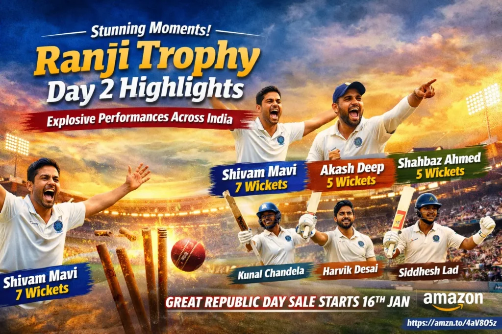 Ranji Trophy Day 2 Highlights