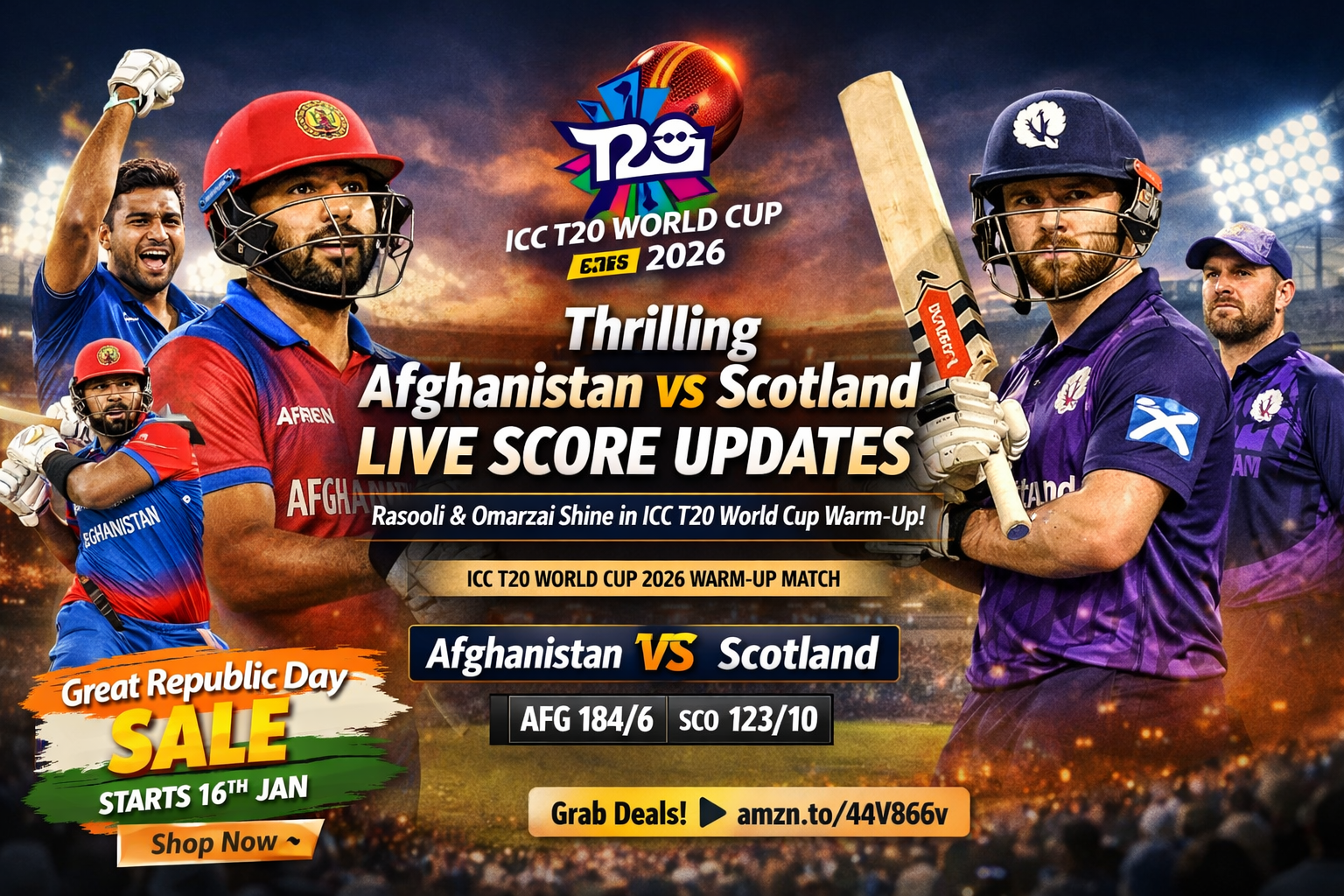 Thrilling Afghanistan Vs Scotland LIVE Score Updates: Rasooli & Omarzai Shine in ICC T20 World Cup Warm-Up