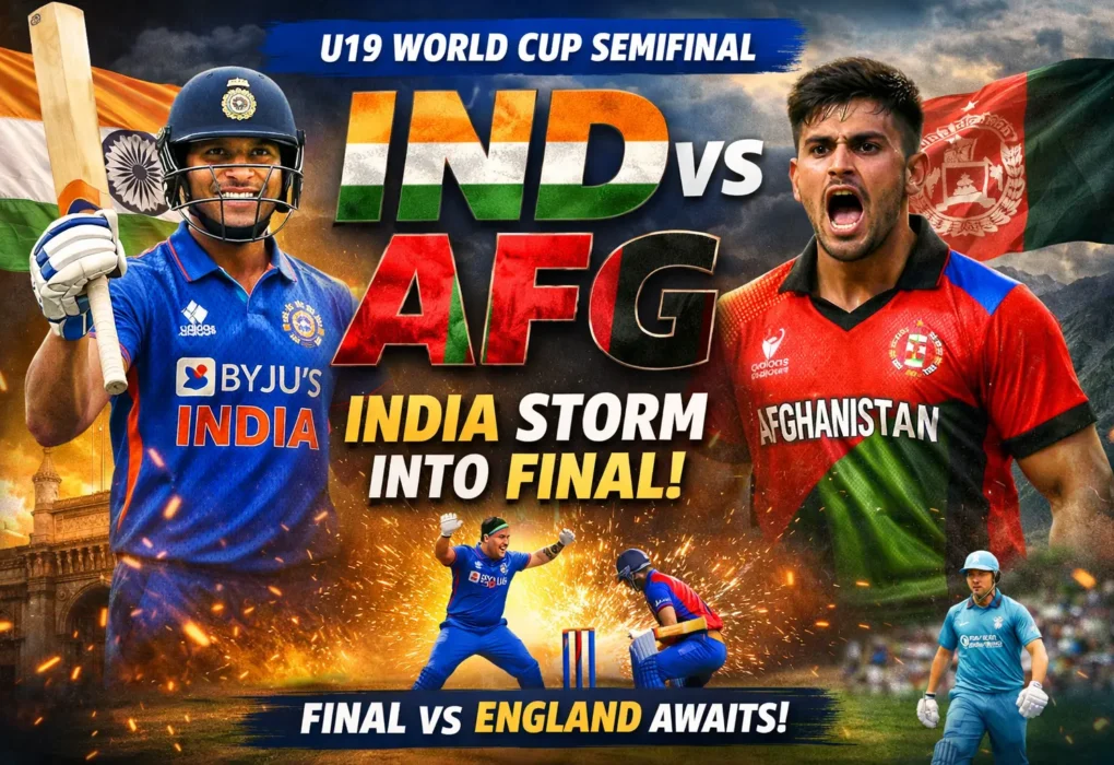 IND vs AFG U19 World Cup Semifinal: Dominant India Power Past Afghanistan to Set Up Dream Final vs England