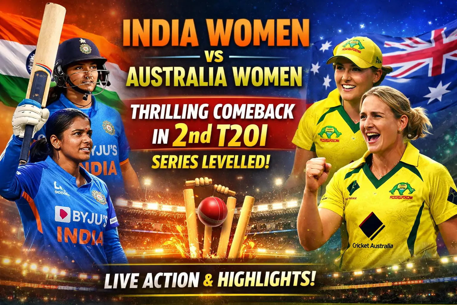 India Women vs Australia Women 2nd T20I Levels the Series in Stunning Fashion