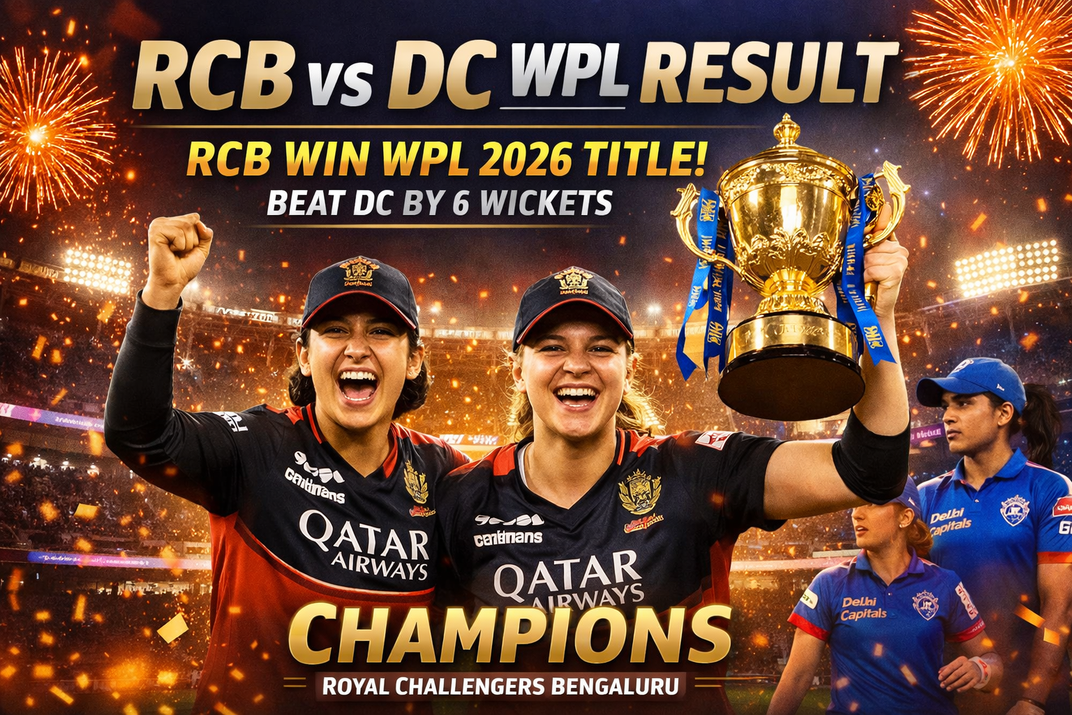 RCB vs DC WPL Result: Historic Triumph as RCB Clinch First WPL 2026 Title With Dominant Final Win