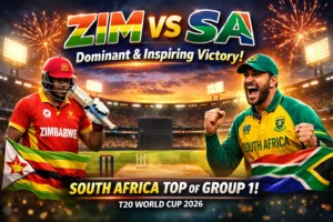 ZIM VS SA Clash Sees South Africa Seal Top Spot in Group 1