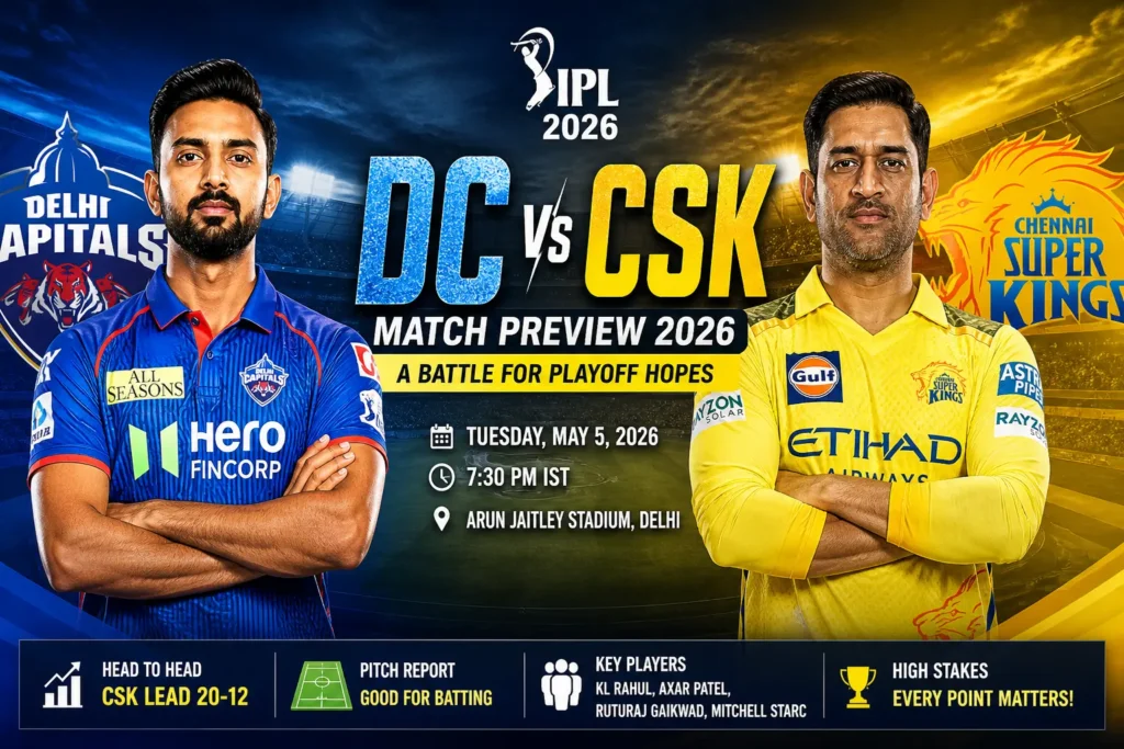 DC vs CSK match preview 2026