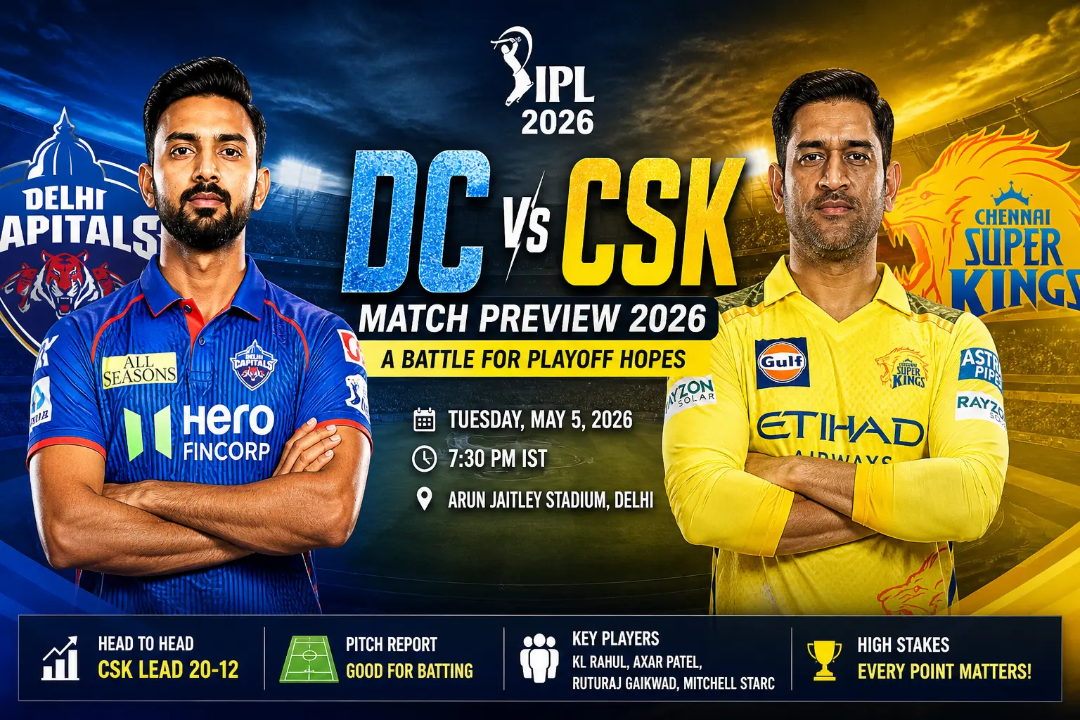 DC vs CSK match preview 2026
