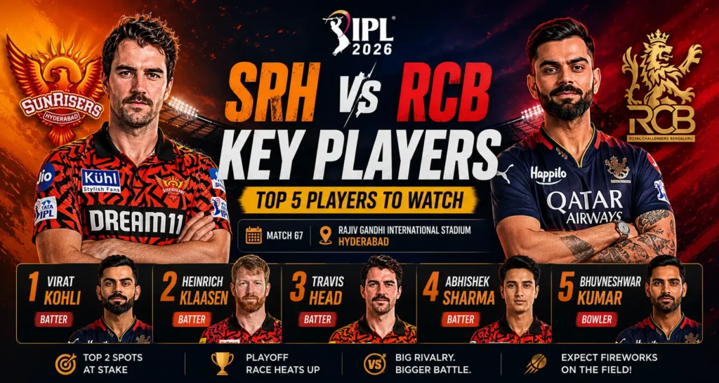 SRH vs RCB Key Players