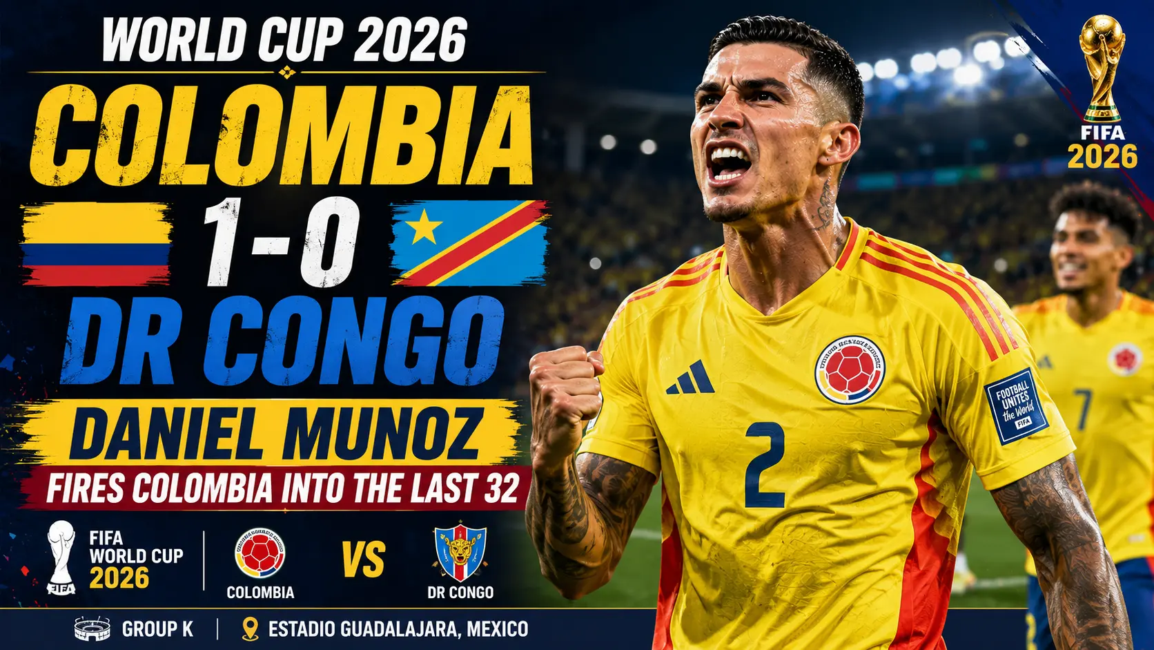 World Cup 2026: Colombia 1-0 DR Congo