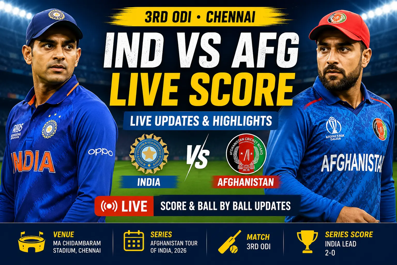 IND vs AFG LIVE Score