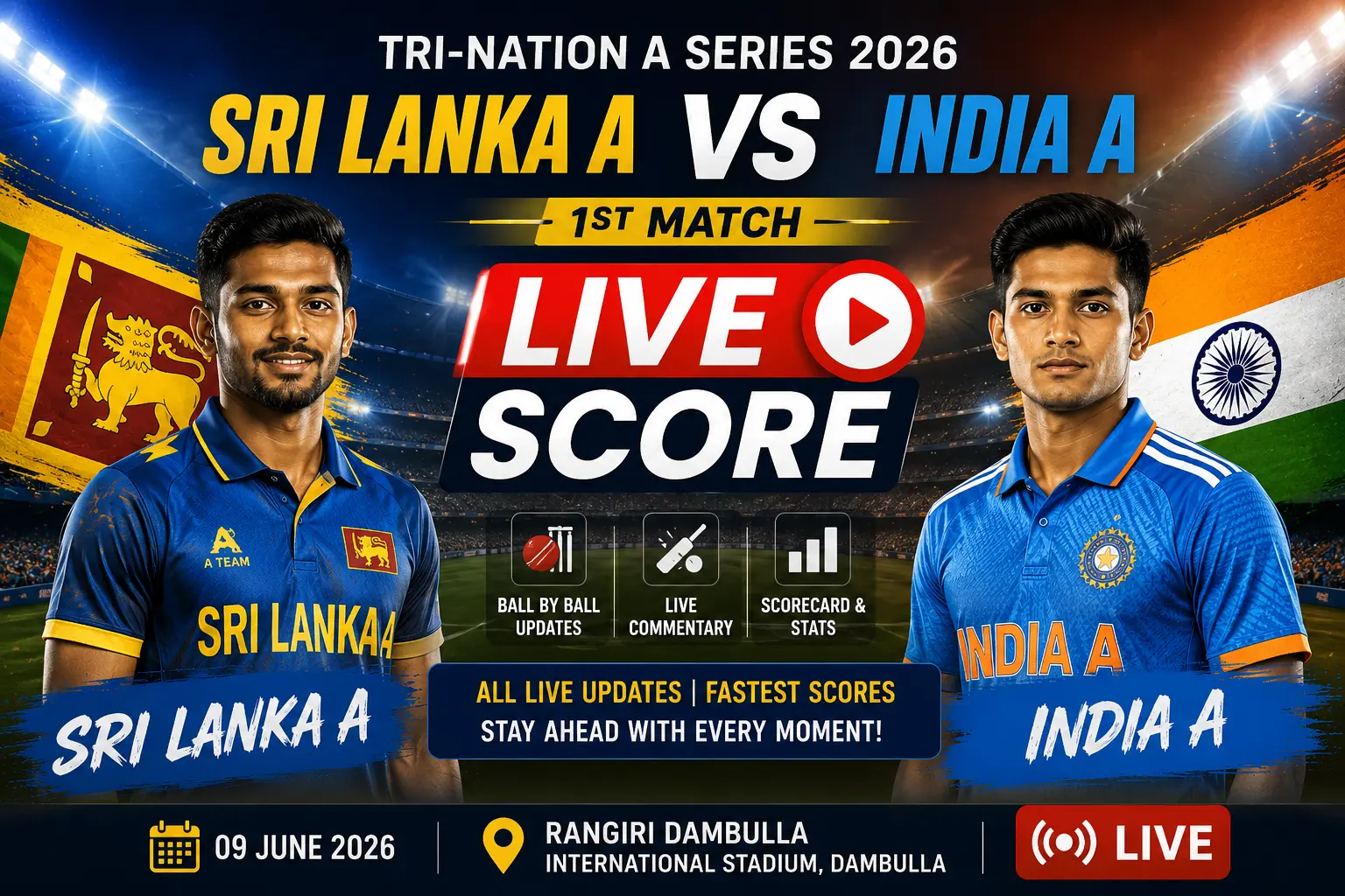 Sri Lanka A vs India A Live Score